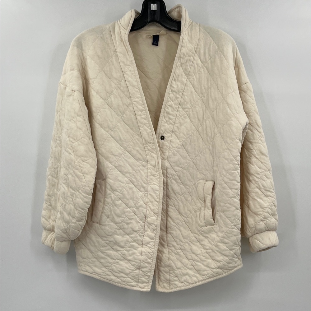 Universal Thread Oversized Quilted Cream Puffer Jacket Size Small
